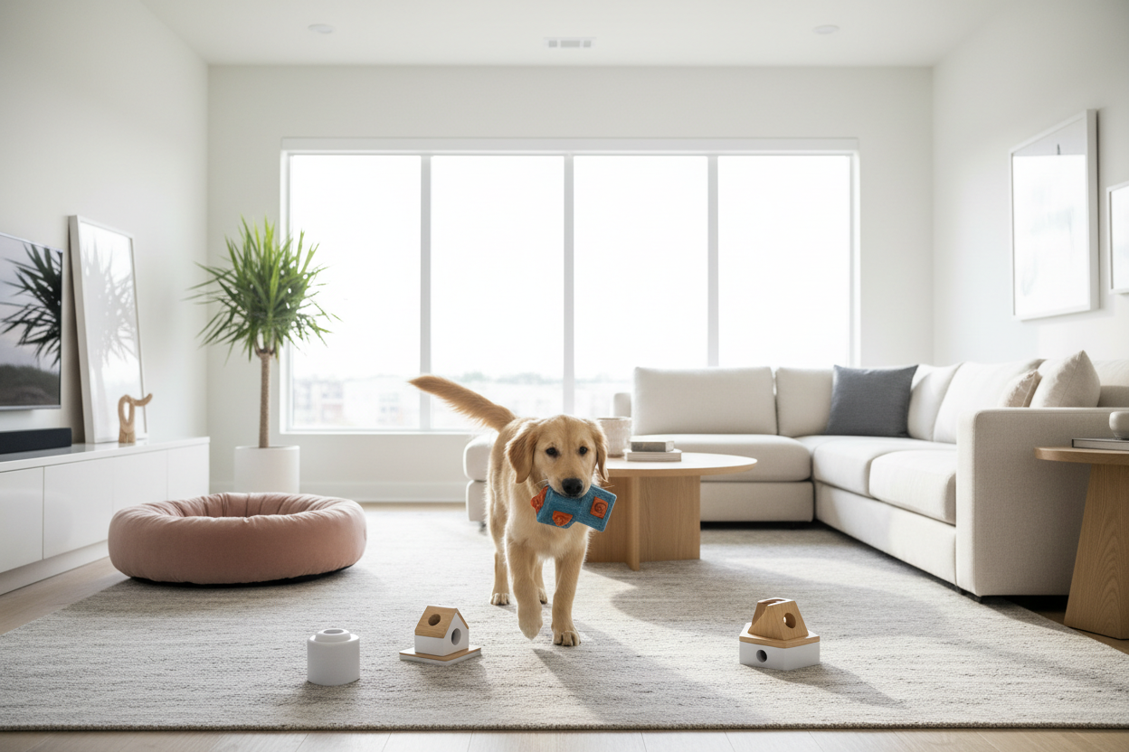 Dog Playing with Toys